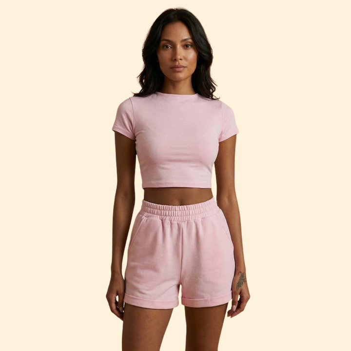 Women's Casual Crop Top & Shorts