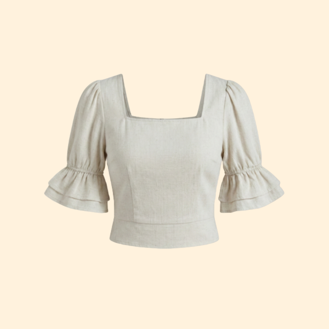 Women's Puff Sleeve Crop Chic