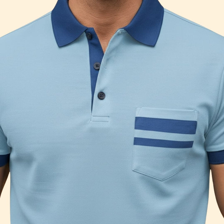 Men's Color-Block Polo Shirt