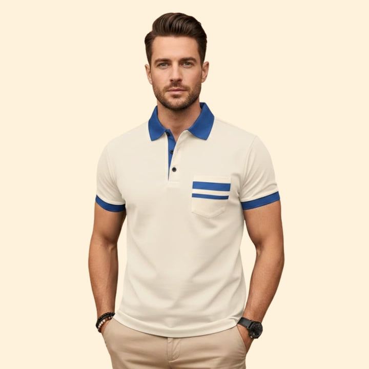 Men's Color-Block Polo Shirt