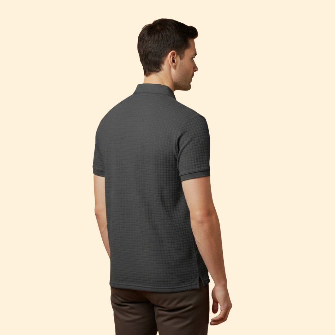 Men's Elegant Checkered Polo Top
