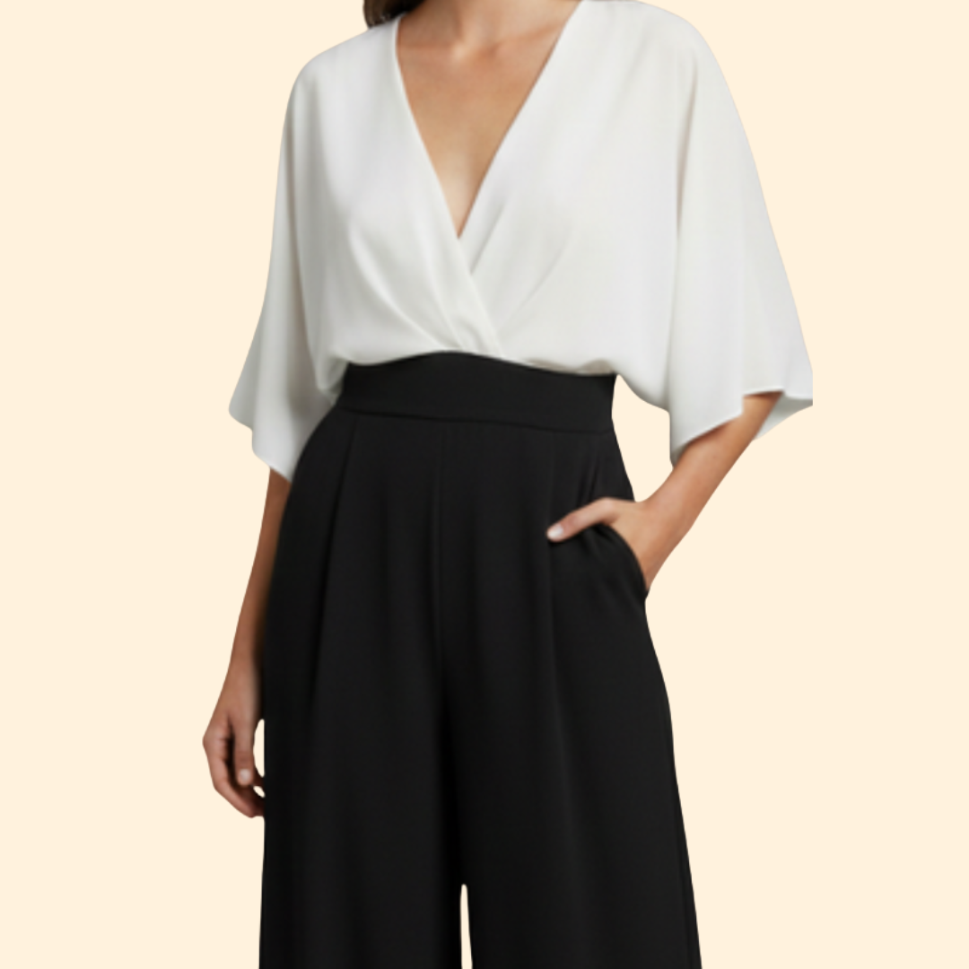 Women's Chic Color-Blocked Jumpsuit