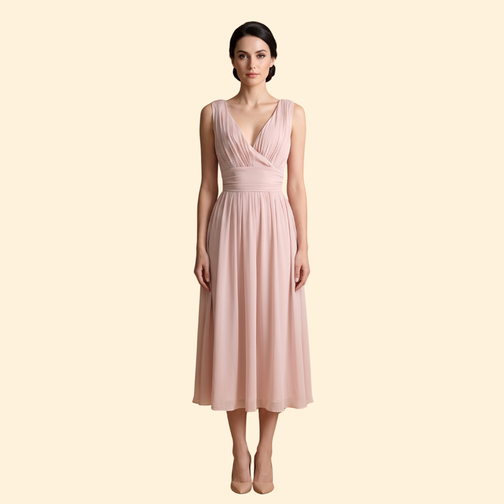 Women's V-Neck Midi Dress