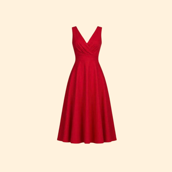 Women's V-Neck Midi Dress