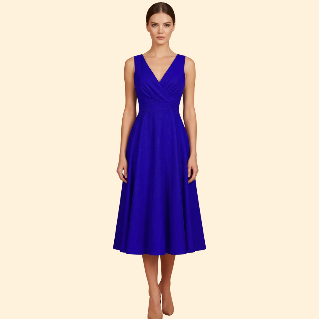 Women's V-Neck Midi Dress