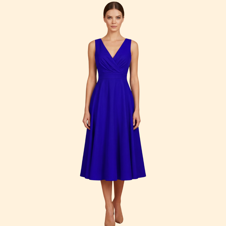 Women's V-Neck Midi Dress