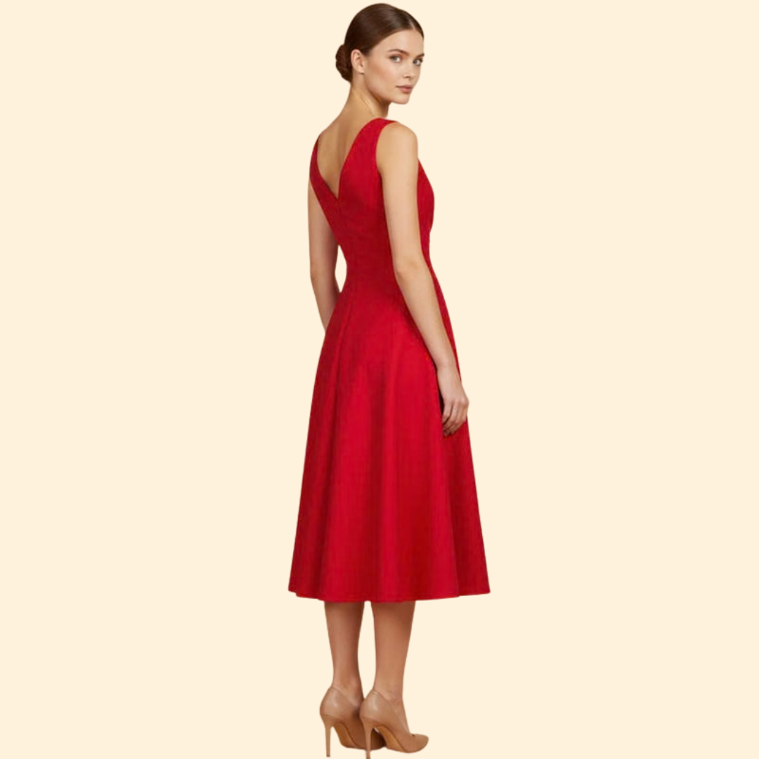 Women's V-Neck Midi Dress