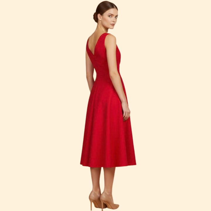 Women's V-Neck Midi Dress