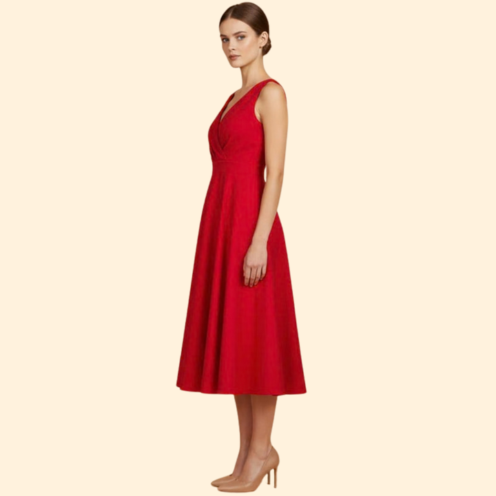 Women's V-Neck Midi Dress