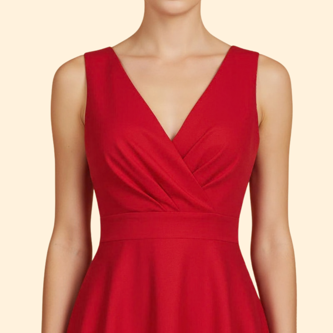 Women's V-Neck Midi Dress