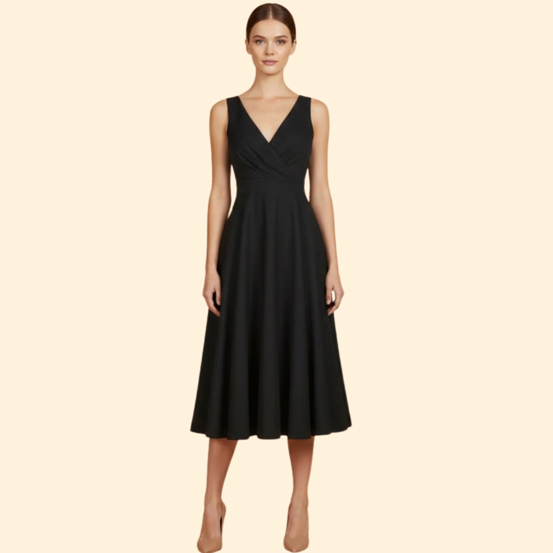 Women's V-Neck Midi Dress