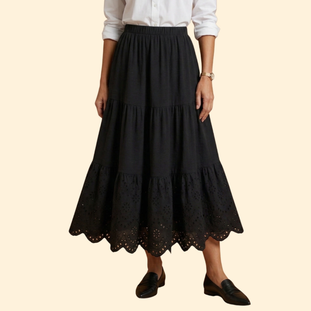 Women's Elegant Eyelet Skirt