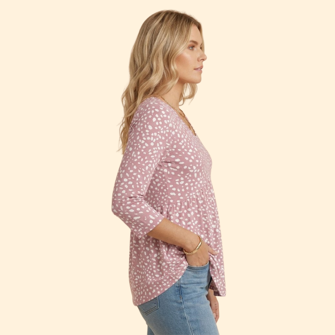 Women's V-neck pleated ruched V-neck tee with Gathered Front for Summer