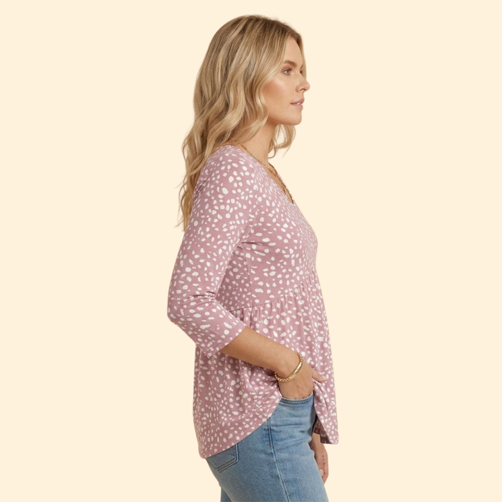 Women's V-neck pleated ruched V-neck tee with Gathered Front for Summer